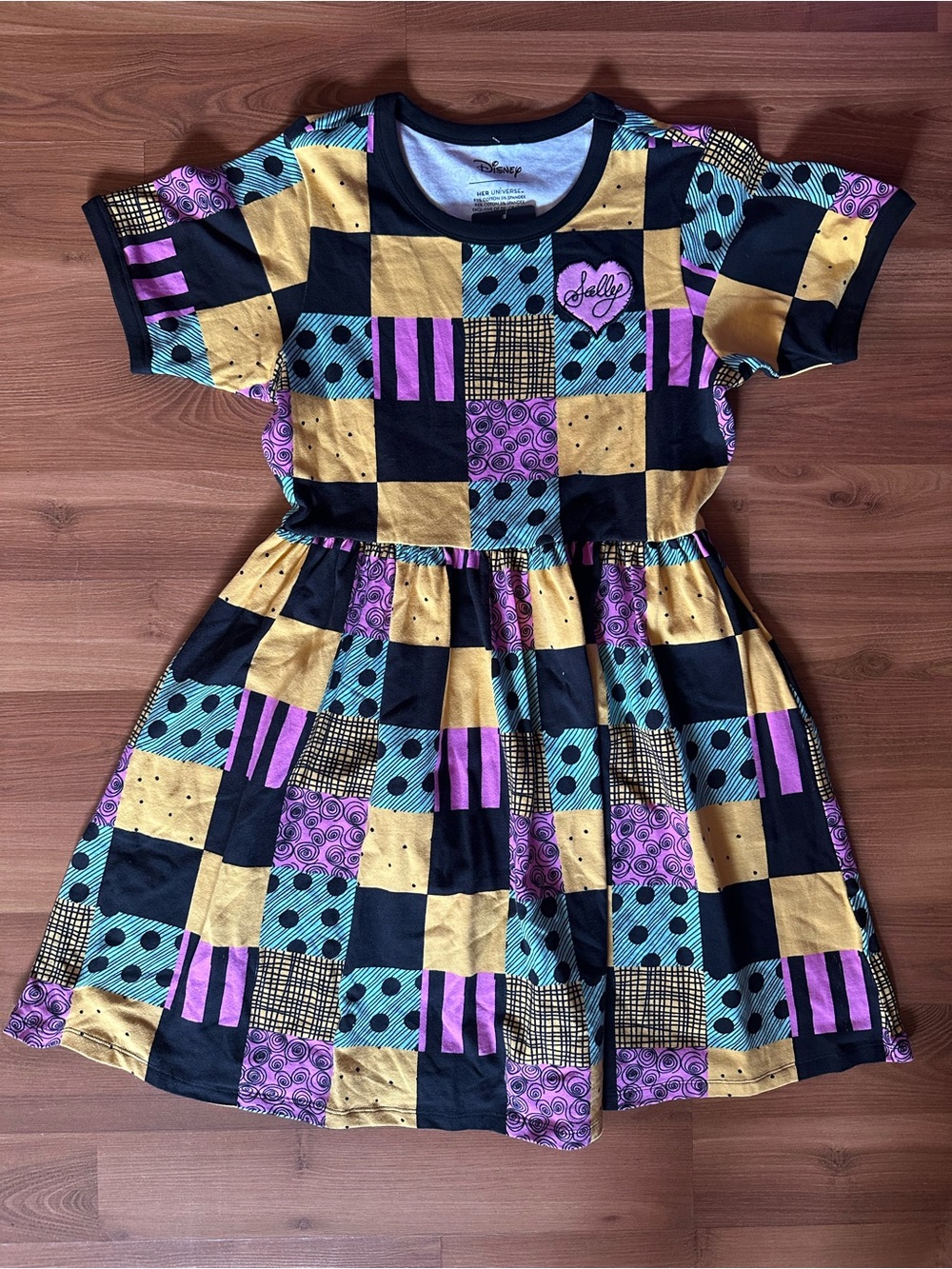Her Universe Disney Nightmare Before Christmas Sally Patchwork Midi Dress